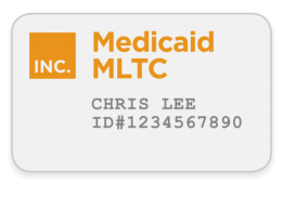 插圖，展示 Medicaid MLTC 計劃的會員 ID 卡