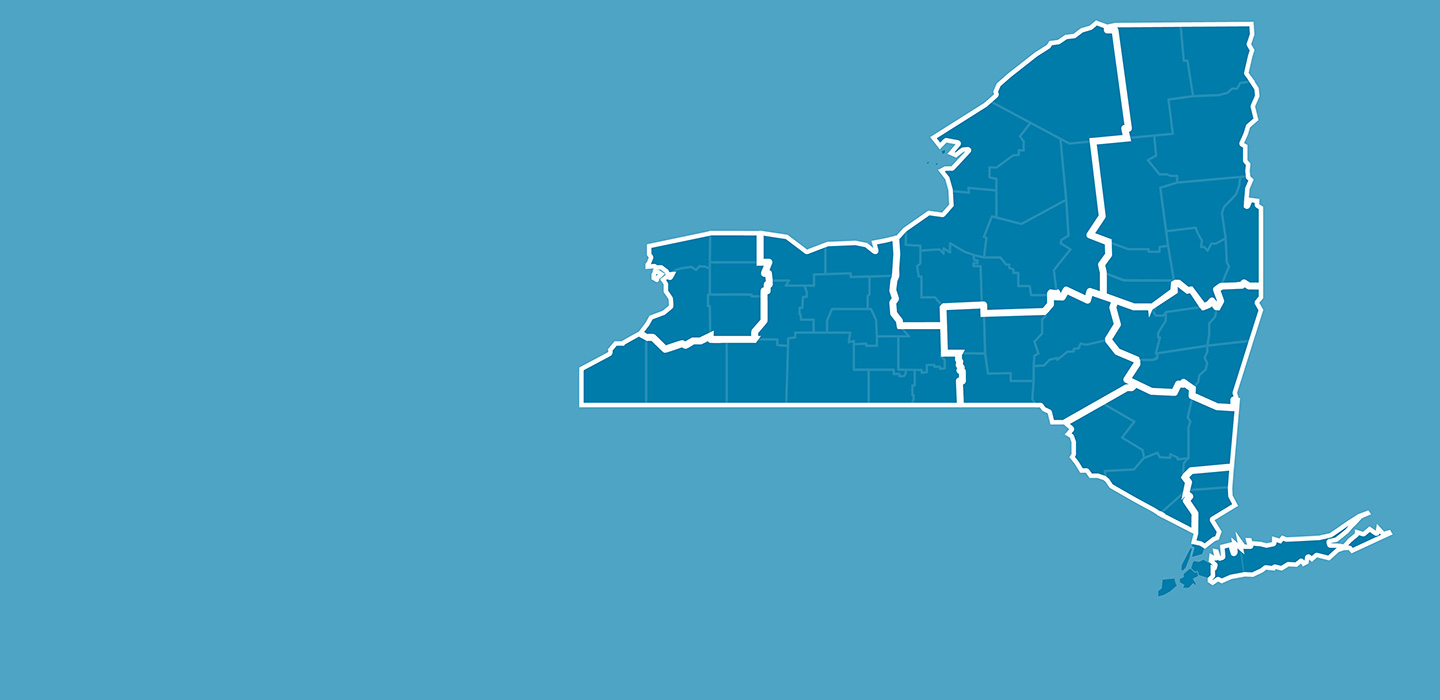 Illustration of New York State counties map
